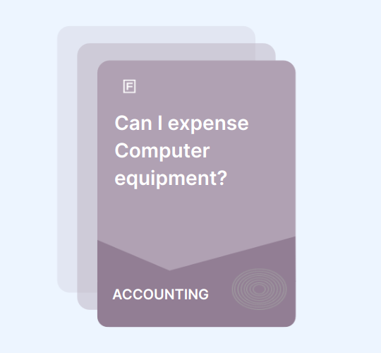 Can I expense Computer equipment?